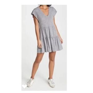 MONROW Pastel Purple Babydoll Tiered Flutter Sleeve Dress SZ XS